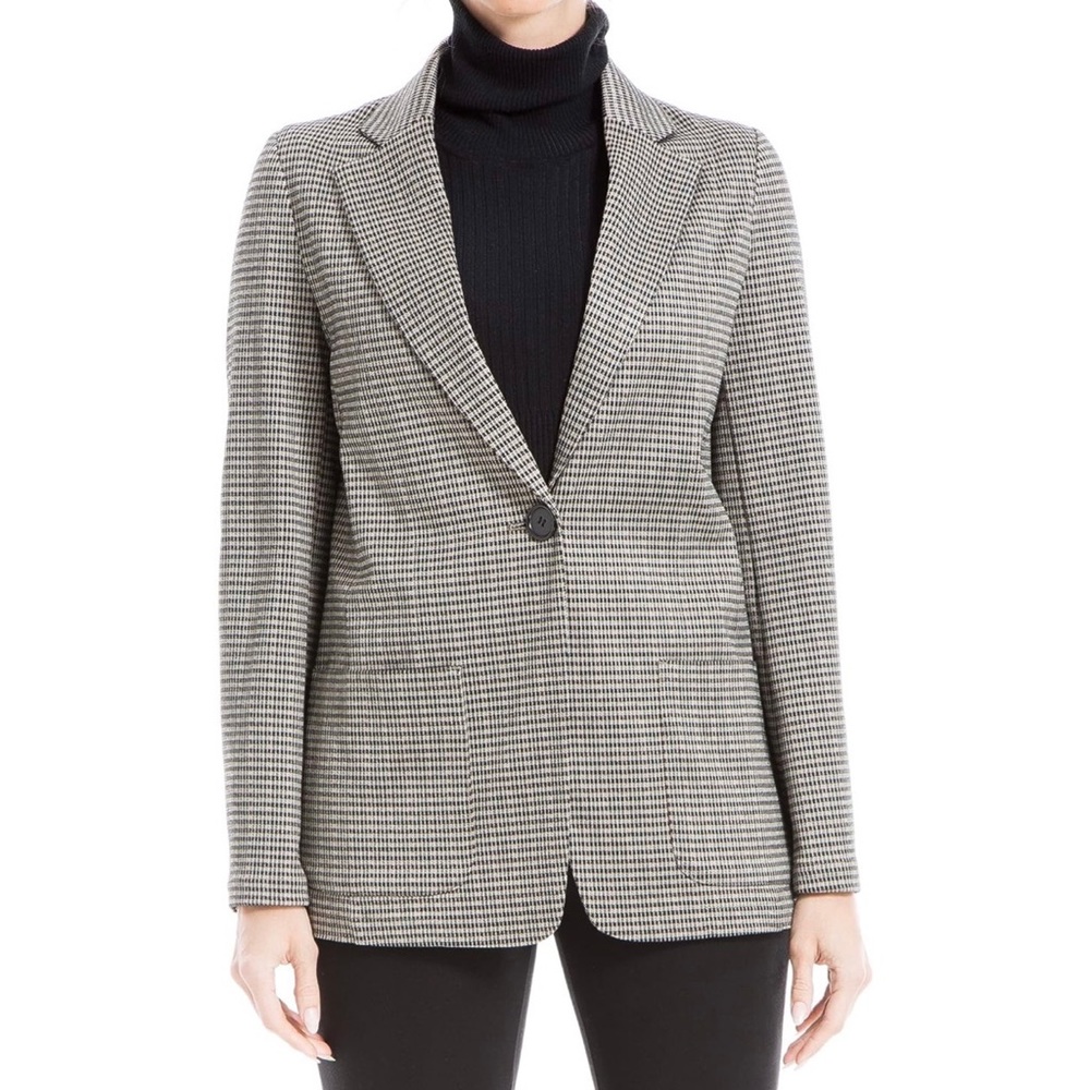 Max Studio Black and White Houndstooth Blazer